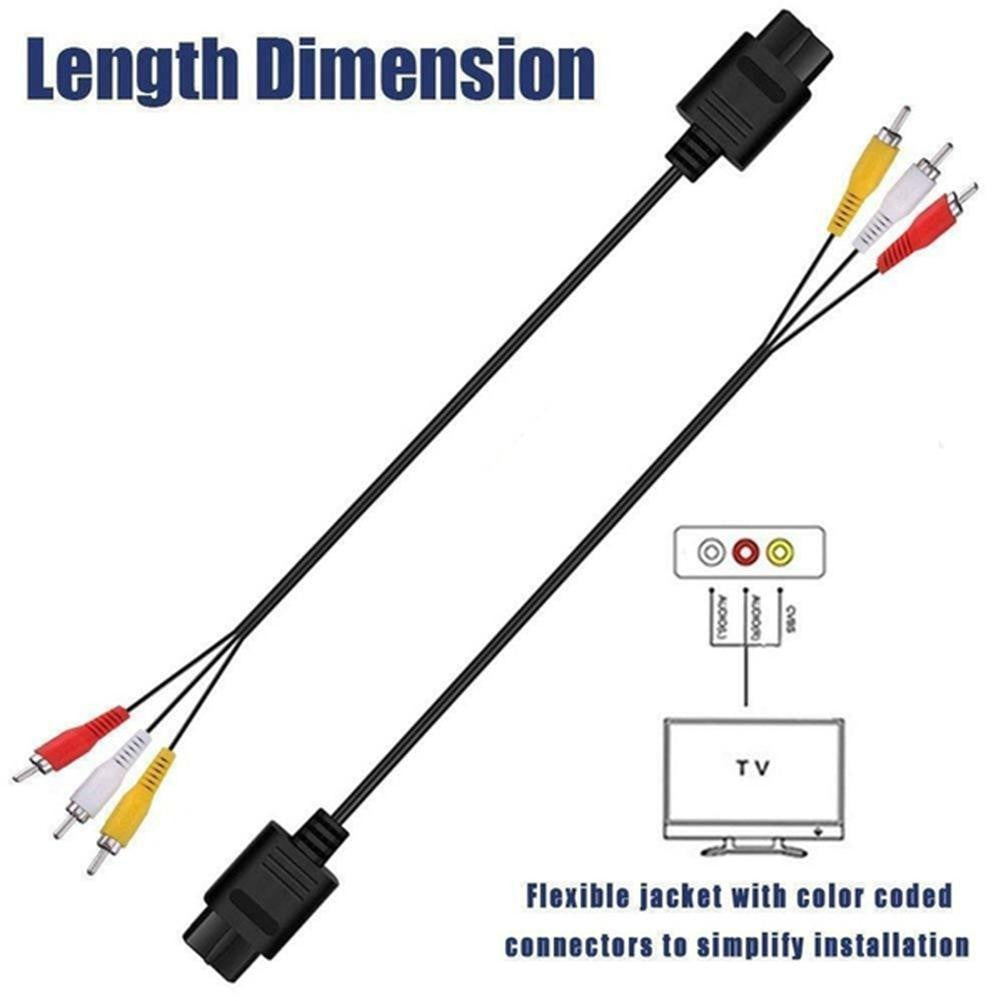 AV Composite RCA Cable for Nintendo 64 N64, SNES & GameCube