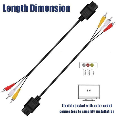 AV Composite RCA Cable for Nintendo 64 N64, SNES & GameCube