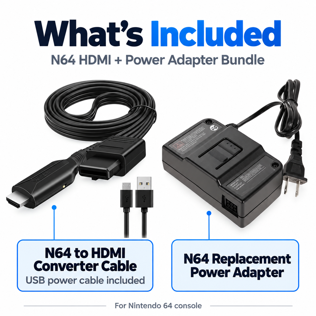 N64 HDMI Adapter & Power Supply Bundle – Nintendo 64