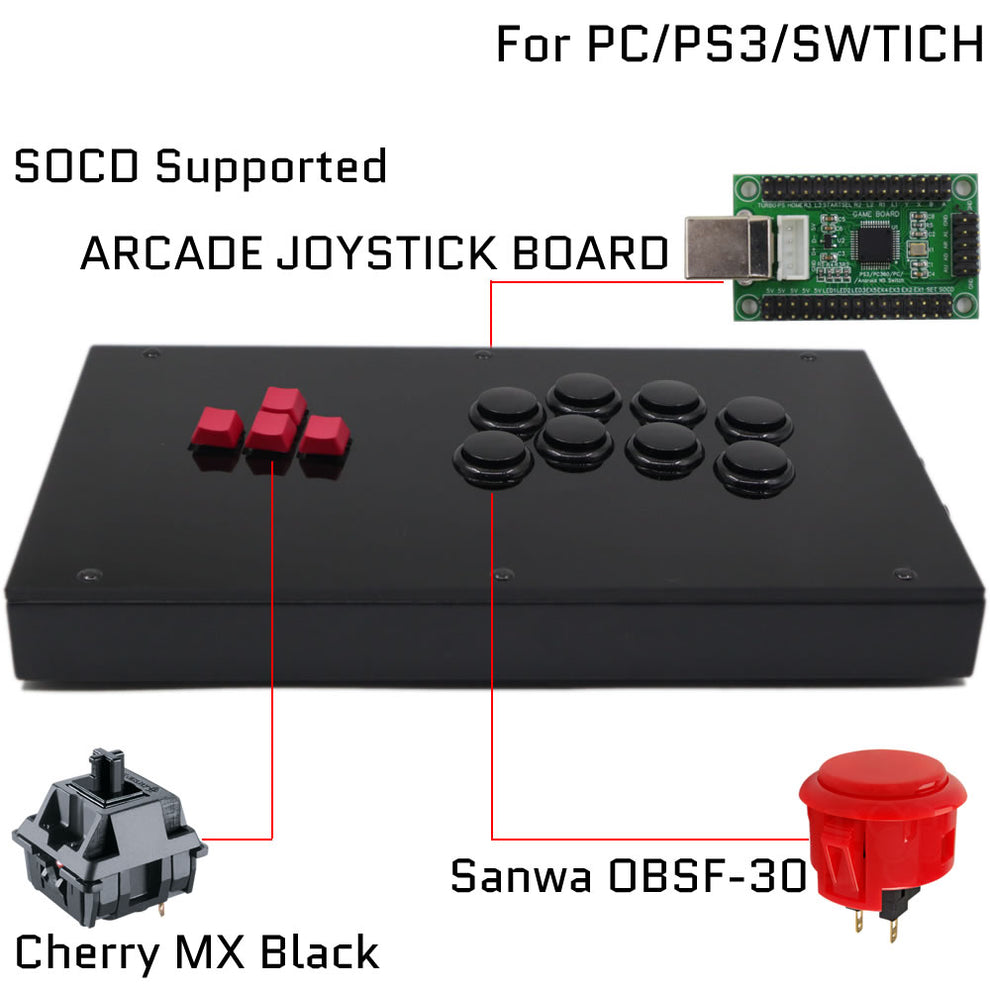 RAC-J800K Leverless Arcade Controller - Mechanical Keyboard All Button ...