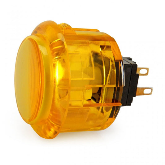 Seimitsu PS-14-K 30mm Yellow Transparent Arcade Button – Snap-In, High Sensitivity, Genuine Japanese Part for Fightsticks & Arcade Cabinets