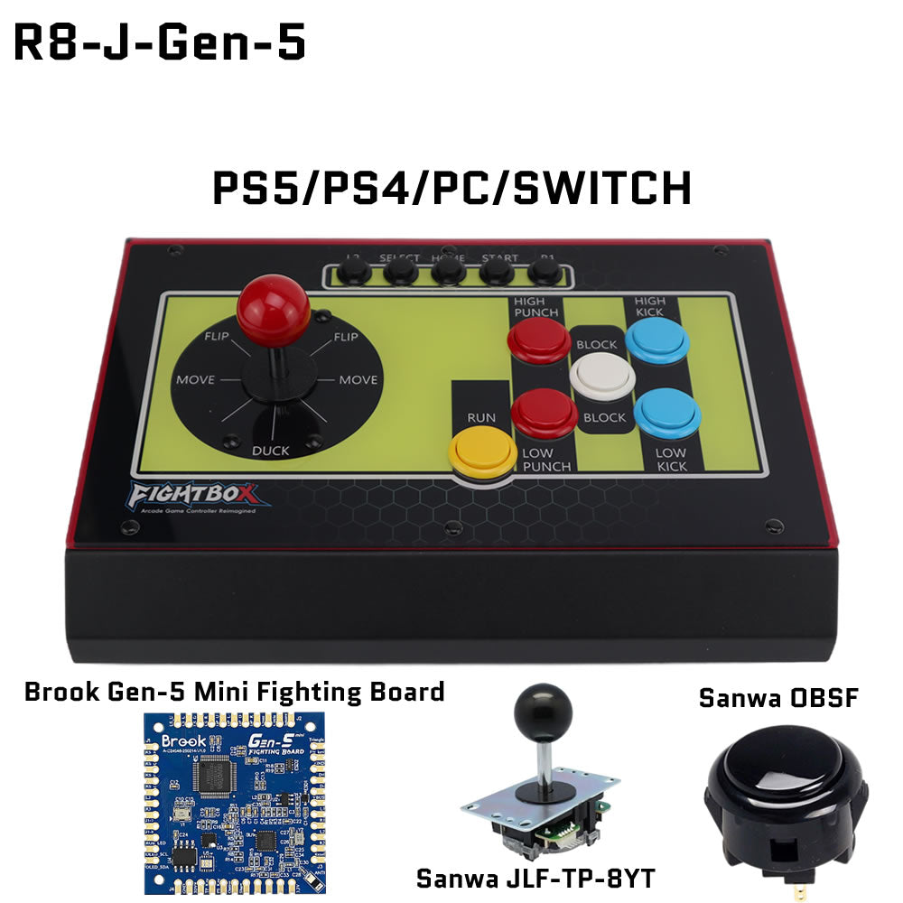 FightBox R8-J Mortal Kombat Arcade Fight Stick Game Controller Japanese Sanwa Joystick Version For PC/PS/XBOX/SWITCH