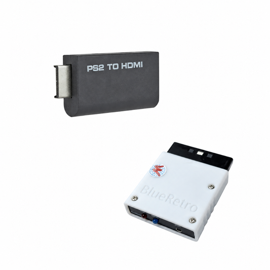 PS2 Bluetooth Controller Adapter + HDMI Upgrade Bundle