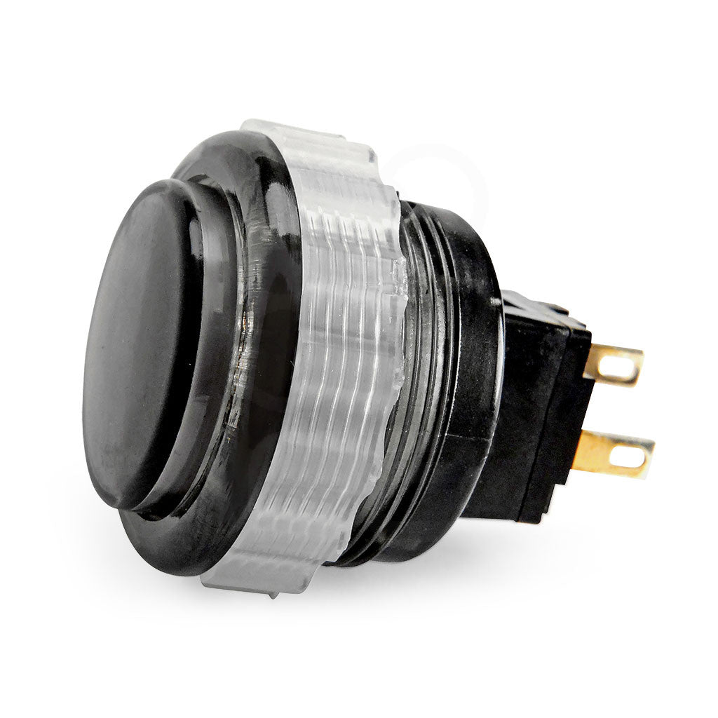 Seimitsu PS-14-DN-K 24mm Smoke Translucent Screw-In Arcade Button – Japanese Short-Throw, Quiet Microswitch, Artwork Lens Cap, 2.8mm Terminals