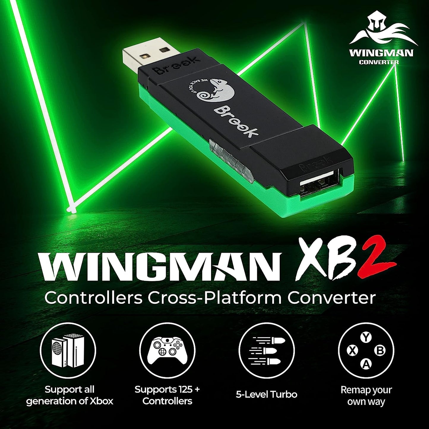 Brook Wingman XB 2 Converter - Wireless Controller Adapter for Xbox Consoles PC