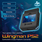 Brook Wingman PS2 Converter Wireless Version of PS4/3 to PS2/1, Retro Console