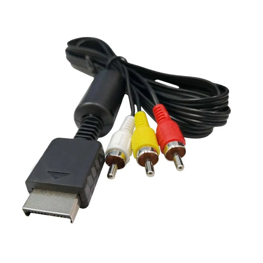 AV video and audio cable for Sony PlayStation 1, 2, and 3 consoles.