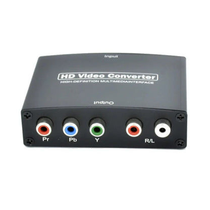 HDMI to component converter output ports showing Y Pb Pr and R L audio