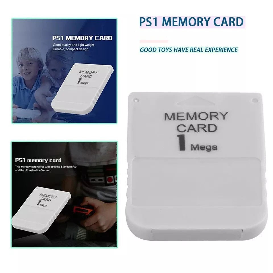 PS1 memory card 1MB storage compatible with PlayStation 1 and PSOne