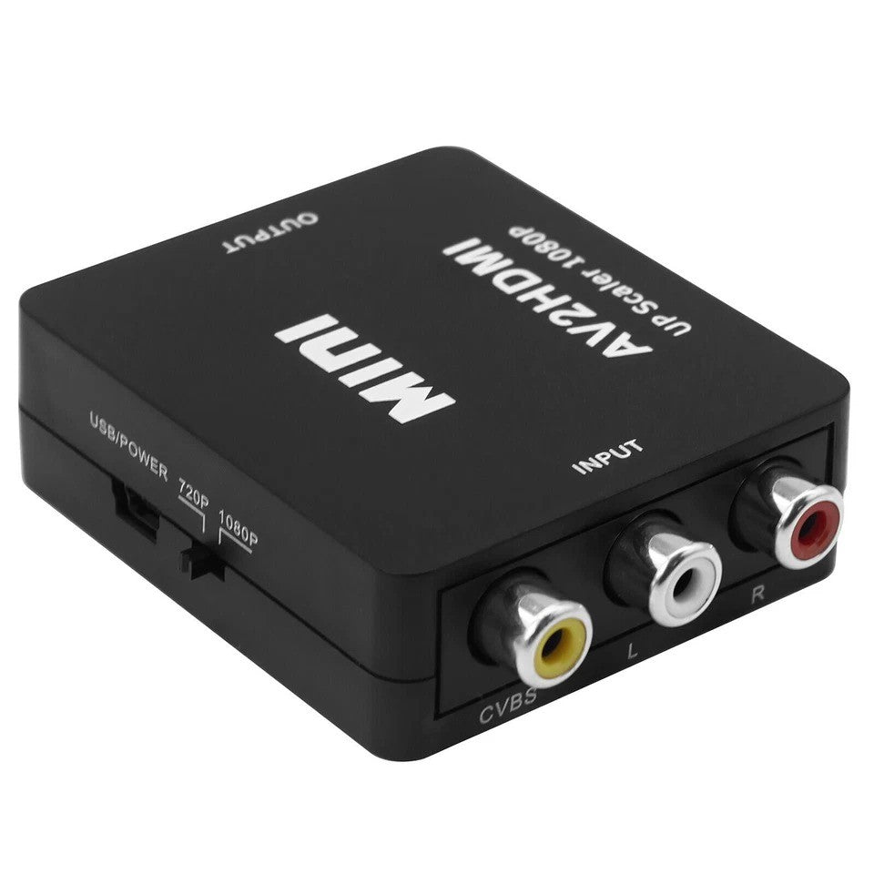 AV (RCA Composite) to HDMI Converter | CVBS to HDMI 1080p Mini Adapter