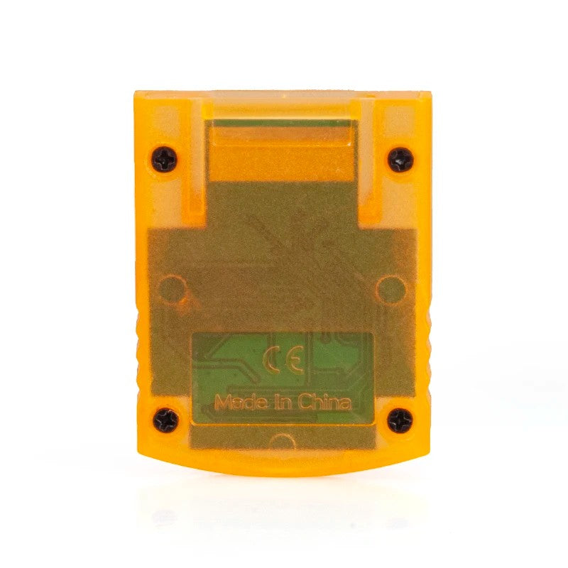 Rear close-up of 1024MB GameCube Wii memory card with screws