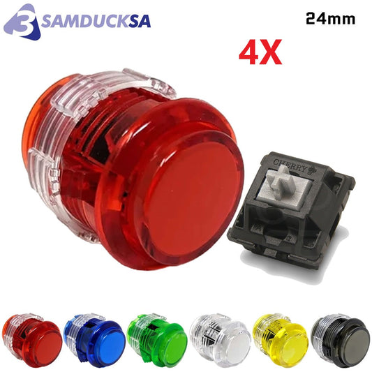 Crown / Samducksa SDB-203C-S-24 mm silent cherry mx screw in arcade button red