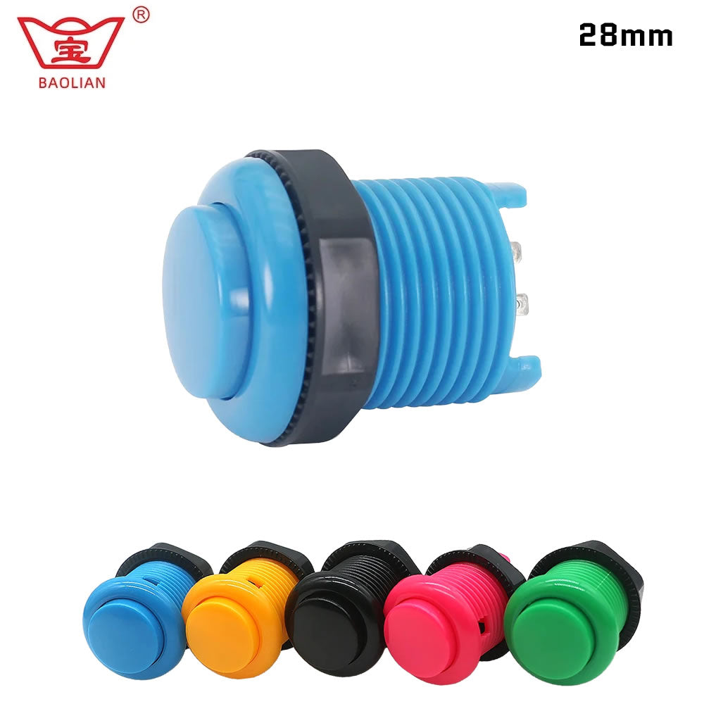 Baolian 28mm New Round Convexity Push Button (Plug-In Style) Game ...