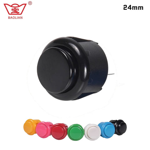 Baolian 24mm Round Locking Push Button have Sounds Arcade Game Accessory