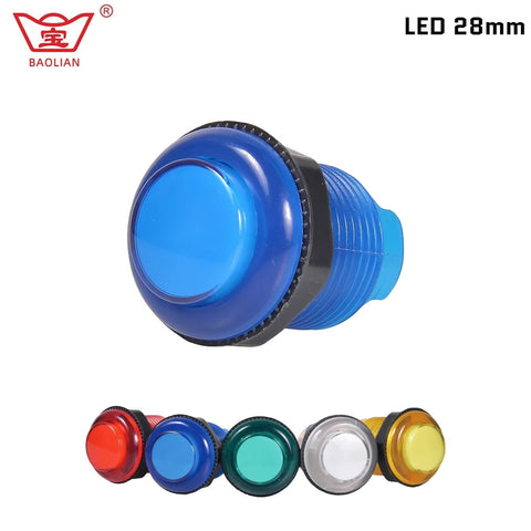 Baolian Acrade Video Game Player Switch 28mm Round Illuminated Push Button 5V Inner W/ LED Lamp