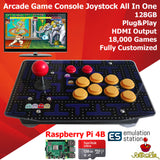 Retro Arcade Game Console Joystick 128G Artwork Panel Raspberry PI 4 Model B 4GB RetroArcadeCrafts
