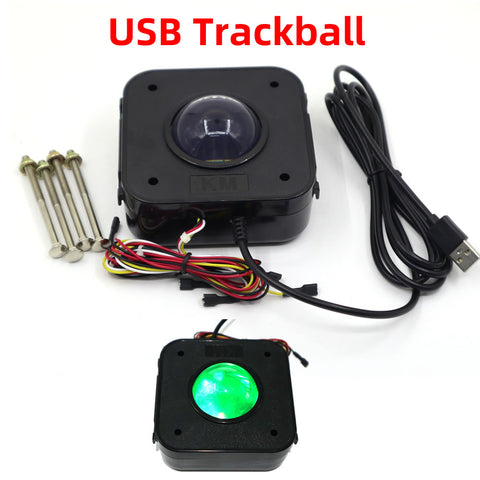 RAC-TRACKBALL USB Arcade Game Trackball Mouse Illuminated LED USB Connector RetroArcadeCrafts