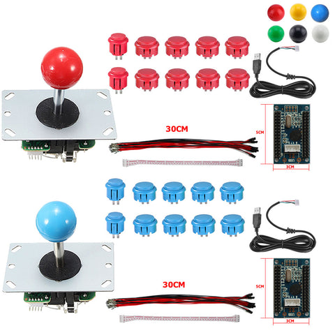 RAC-D300 DIY Arcade Joystick 5Pin 2 Players Kits Buttons USB Encoder Cables RetroArcadeCrafts