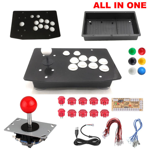 DIY Arcade Joystick Kits All In On 2Pin Cable 10 Buttons PC Joystick Unassembled