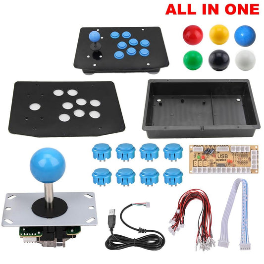 DIY Handle Arcade Set Kits All In On 5Pin Cable PC Joystick 6 Colors Unassembled RetroArcadeCrafts