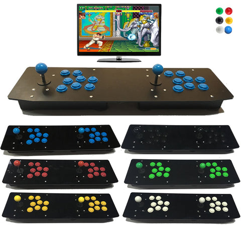 Fully Customized Acrylic 2 Players Double Arcade Joystick USB Wired Controller For PC Computer