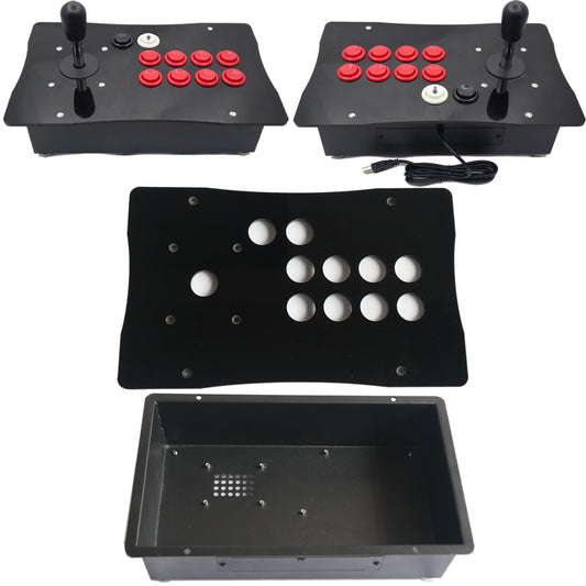 DIY American Style Arcade Fight Stick Joystick Metal Case and Acrylic Panel Big Size